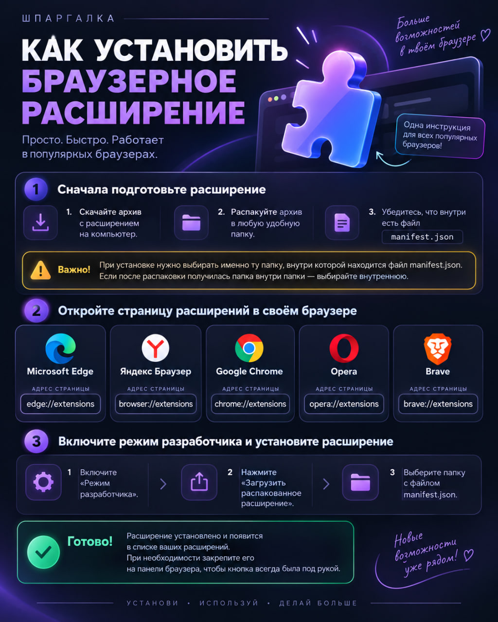 ИНСТРУКЦИЯ ПО УСТАНОВКЕ БРАУЗЕРНЫХ РАСШИРЕНИЙ